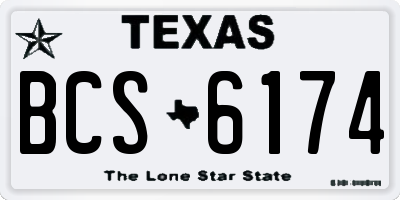 TX license plate BCS6174