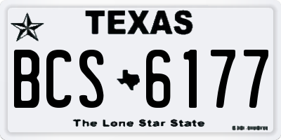 TX license plate BCS6177