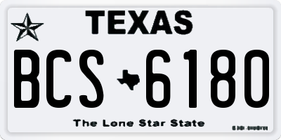 TX license plate BCS6180