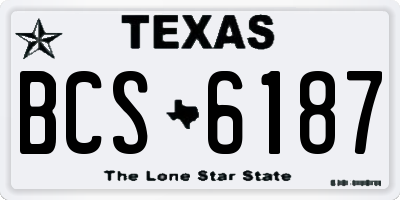 TX license plate BCS6187