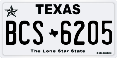 TX license plate BCS6205