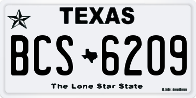 TX license plate BCS6209