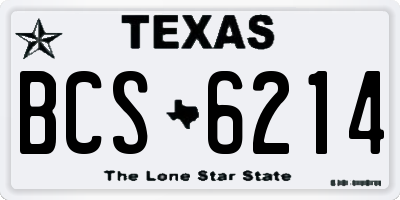TX license plate BCS6214