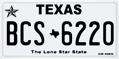 TX license plate BCS6220