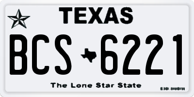 TX license plate BCS6221