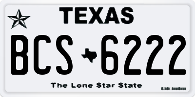 TX license plate BCS6222
