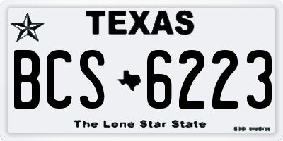 TX license plate BCS6223