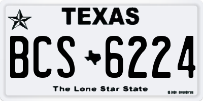 TX license plate BCS6224