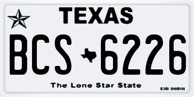 TX license plate BCS6226