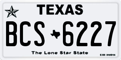 TX license plate BCS6227