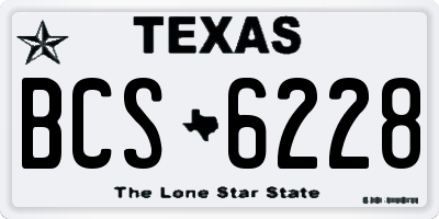 TX license plate BCS6228