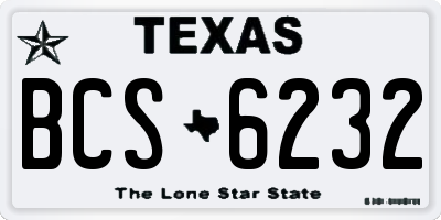 TX license plate BCS6232