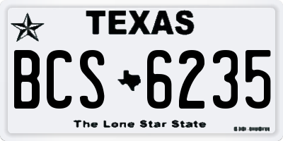 TX license plate BCS6235