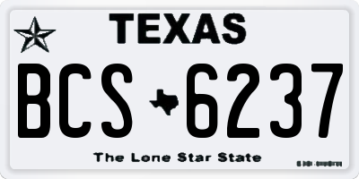 TX license plate BCS6237