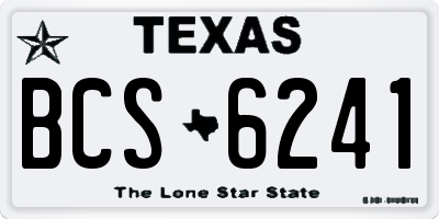 TX license plate BCS6241