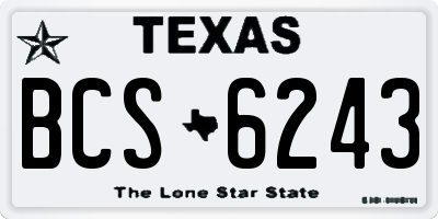 TX license plate BCS6243