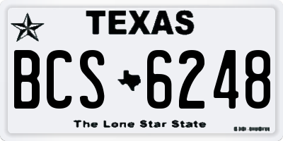 TX license plate BCS6248