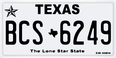 TX license plate BCS6249