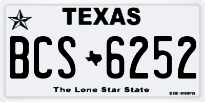 TX license plate BCS6252