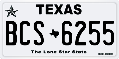 TX license plate BCS6255
