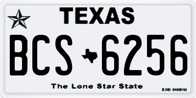 TX license plate BCS6256