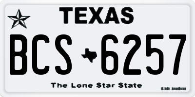 TX license plate BCS6257
