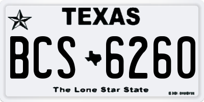 TX license plate BCS6260