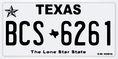 TX license plate BCS6261