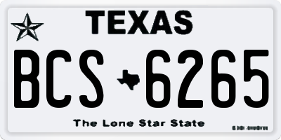 TX license plate BCS6265