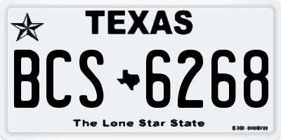 TX license plate BCS6268