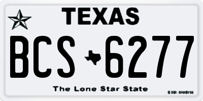 TX license plate BCS6277