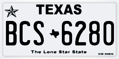TX license plate BCS6280