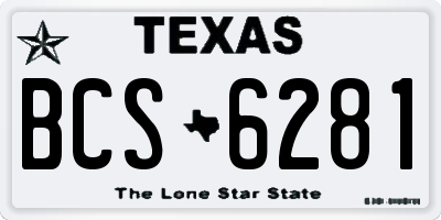 TX license plate BCS6281
