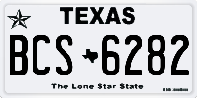 TX license plate BCS6282