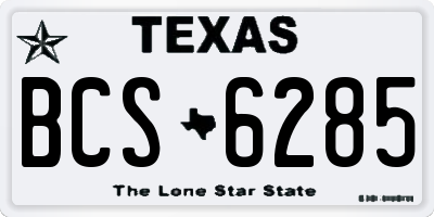 TX license plate BCS6285