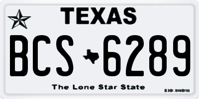 TX license plate BCS6289