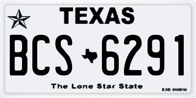 TX license plate BCS6291