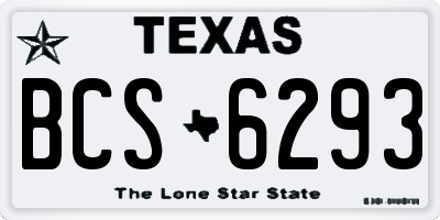 TX license plate BCS6293