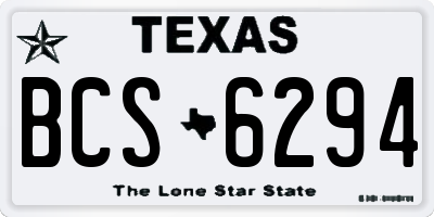 TX license plate BCS6294