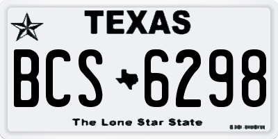 TX license plate BCS6298