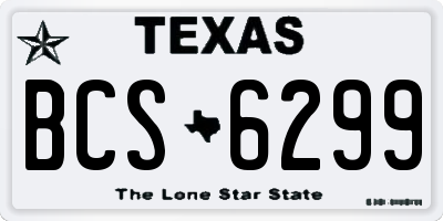 TX license plate BCS6299