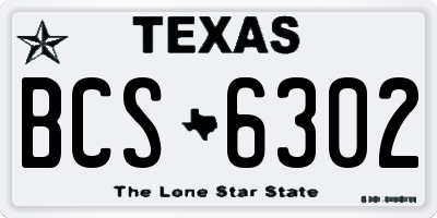 TX license plate BCS6302