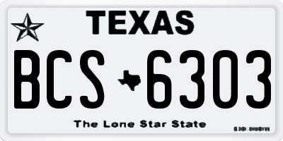 TX license plate BCS6303