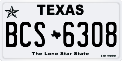 TX license plate BCS6308