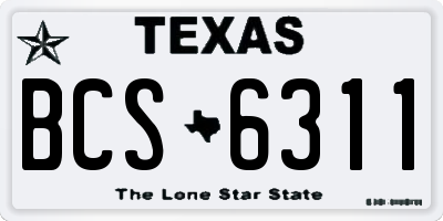 TX license plate BCS6311