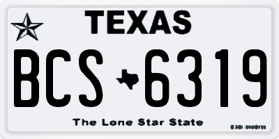 TX license plate BCS6319