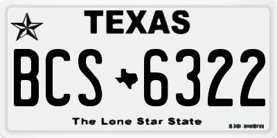 TX license plate BCS6322