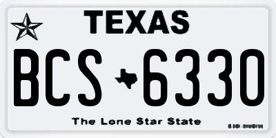 TX license plate BCS6330