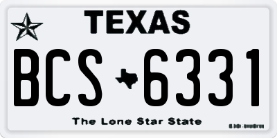 TX license plate BCS6331