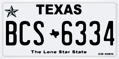 TX license plate BCS6334